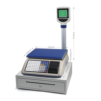 Disesuaikan 15kg & 30kg elektronik Printer Label skala dengan 1g akurasi OEM & ODM didukung Cash laci