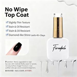 High Definition Glossy Topcoat Gel De Non Wipe <b>Top</b> <b>Coat</b> UV Nail Polish - Product Image 1