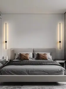Modern İskandinav tasarımcılar kişilik yaratıcı sanat basit lüks şerit duvar lambası oturma odası için