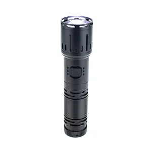 Lampe de poche LED à pince portable à zoom élevé avec corps en alliage d'aluminium à batterie rechargeable 18650/26650 pour l'extérieur