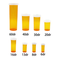 Flacon de rangement pour pilules personnalisé de 6/8/16/30 Dram avec bouchon de sécurité enfant, en PP, couleur et logo personnalisables