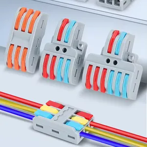 Conector de cable de línea de cable de 6mm spl3 222-412, bloque de terminales de coductor colorido con palancas, 223,
