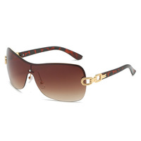 Lunettes de soleil unisexe tendance futuristes à demi-cerclage, grande monture, protection UV400, monture métallique élégante