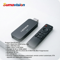 Sumavision OTT 2GB+16GB WiFi6 2T2R Quad Core 4K ARM Cortex A55 Android 15 TV Stick con Control Remoto por Voz BT y Soporte para Personalización
