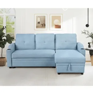北美风格功能沙发床转角沙发可逆躺椅带储物l形沙发套装双人沙发睡眠沙发床