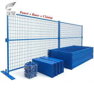 Panneau de clôture temporaire en acier bleu résistant avec treillis soudé pour la construction - Product Image 1