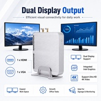 Mini PC sans ventilateur Intel Core I5-8250U -I VGA double écran pour bureaux d'entreprise OEM ODM