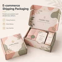 Boîte d'expédition en carton ondulé SHINY Premium avec estampage à chaud et papier de soie personnalisé pour l'expédition de boutiques de luxe