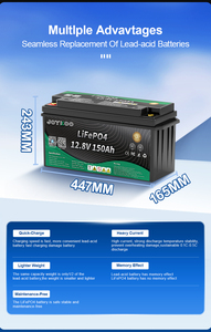 JOYKOO OEM ODM 12V150Ah 12.8v 150ah 12V baterai Lithium Ion isi ulang siklus dalam untuk sistem surya - Product Image 2