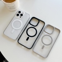 Étui de téléphone en TPU acrylique transparent magnétique de luxe, résistant aux chocs, avec bords électro-plaqués, compatible avec les modèles 11/12/13/14/17 Pro Max