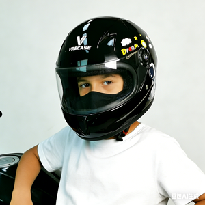 Casco integrale con grafica personalizzata, visiera trasparente, casco da moto per bambini, caschi da moto per bambini, caschi di protezione per bambini - Product Image 1