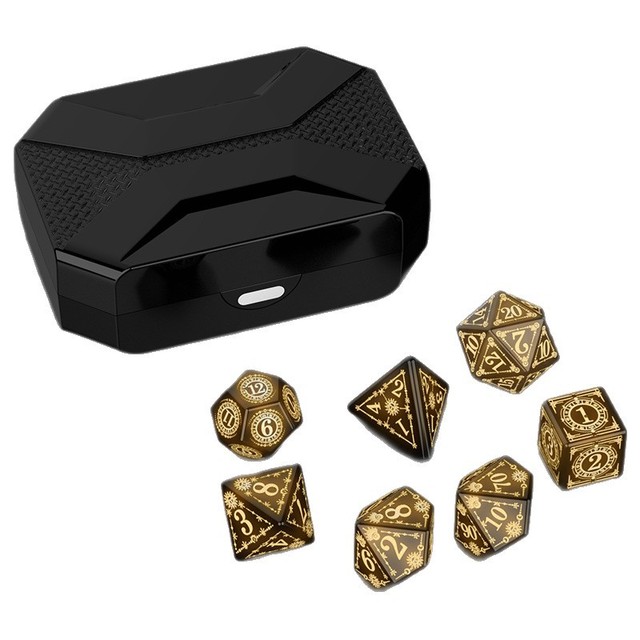 Wholesale Custom LED Dice Set 7PCS DND Polyhedral Dice Rechargeable Electronic Dice with Type-C Charging Box for Tabletop Game