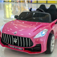 Mobil Sport Anak Bertenaga Baterai 12V, Plastik, Dapat Dikendarai, Remote Control, Aplikasi Pintar, Suspensi 4 Roda, Lampu Belakang LED, untuk Usia 3-8 Tahun