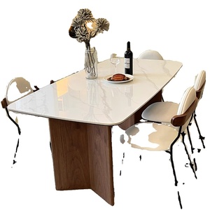 Tavolo da Pranzo Rettangolare <span class=keywords><strong>in</strong></span> Bambù Stile Wabi-Sabi Moderno Francese <span class=keywords><strong>con</strong></span> 4 Sedie per Soggiorno e Piccoli Appartamenti - Product Image 5