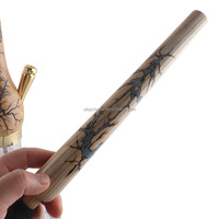 Nouvelle Chicha en Verre et Bois de Grande Taille avec Tuyau Unique, Emballage Cadeau en Cuir Luxueux, Acier Inoxydable Plaqué Or