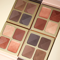 Palette de Maquillage Crème et Poudre Illuminateur Scintillant 4 Couleurs Bronze Or Blanc, Étiquette Privée, Contouring