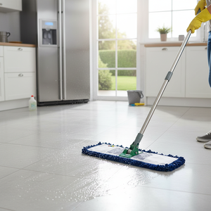 Gizmop 80 cm Acrylic <b>Mop</b> <b>Microfibre</b> Fabric. Antibacterial Durable Sustainable Reusable. Self Wringer Stainless Steel Pole - Product Image 3