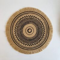 Sets de table ronds en toile de jute, décoration de table rustique en toile de jute, sets de table nordiques faits à la main, sous-verres vintage en toile de jute