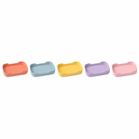 Plateau rectangulaire en mélamine avec impression florale colorée, plateau de service en mélamine à base verte