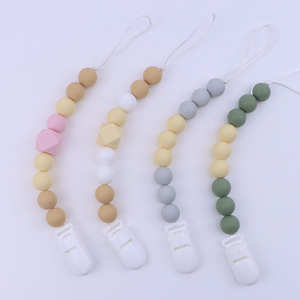 Cadena de silicona para chupete de bebé con cuentas de dibujos animados, 0-12 meses, sin BPA, diseño de cuerpo recto para uso infantil - Product Image 4