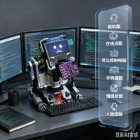 Robot de bureau intelligent Open-Source ESP32 XiaoZhi AI avec commande vocale hors ligne, suivi des gestes faciaux et assistant de bureau émotionnel