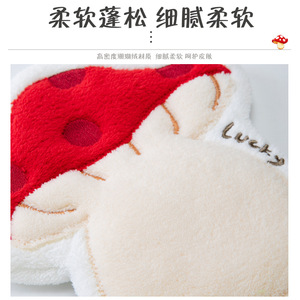 <b>Cute</b> Plush Hand Towel Cartoon Design Quick Dry Coral Fleece Kitchen Towels - Product Image 3