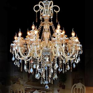 Lustre en cristal de design européen, luxe, pour décoration de mariage en duplex, chandeliers à bougies pour salon, villa - Product Image 6
