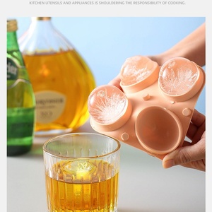 Offre Spéciale : Moule à glaçons en silicone à 4 cavités, pour glaçons sphériques, avec couvercle – Outil durable pour la crème glacée - Product Image 5