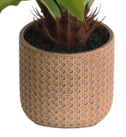 Fougère artificielle en pot de ciment de 55 cm - Plante décorative d'intérieur
