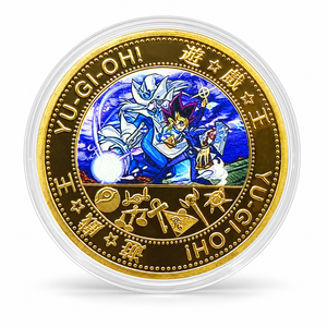 2026 Médaillon Chevalier <span class=keywords><strong>Dragon</strong></span> <span class=keywords><strong>Ailé</strong></span> du Ciel, Cinq Motifs <span class=keywords><strong>de</strong></span> Cartes Anime, Boîtier en Acrylique Plaqué Or - Product Image 2