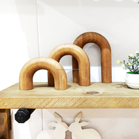 Shangrun en bois 3 pièces sculpté arc en bois étagère objets décoratifs Table basse arc en bois décor pour salon décor