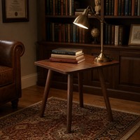 Table basse moderne avec plateau en MDF et pieds en bois massif, petite table d'appoint carrée, table de chevet, gain de place, pour salon