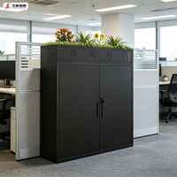 JIUSHUN Armoire de rangement basse métallique modulaire moderne personnalisée pour bureau avec étagère à plantes