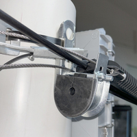 Support mural d'ancrage FTTH pour câble de descente à fibre optique avec pince de suspension en J, insert en caoutchouc et accessoire aérien en acier inoxydable