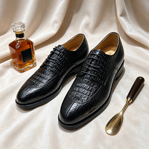 Nouvelles <span class=keywords><strong>Chaussures</strong></span> Derby <span class=keywords><strong>Homme</strong></span> 2026 à Semelle Épaisse en Cuir Gaufré Croco, Respirantes et Confortables, à Lacets, pour Tenues Formelles - Product Image 1