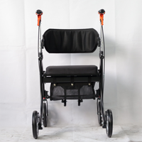 Chariot de courses tout-en-un en aluminium, déambulateur pour personnes âgées avec réglage en hauteur