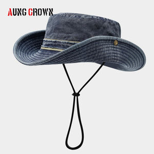 Sombrero de Pescador Lavado para Campamento y Senderismo al Aire Libre para Mujer, Sombrero de Pesca de Ala Ancha con Protección Solar para Hombre, <span class=keywords><strong>Gorra</strong></span> con Visera - Product Image 2