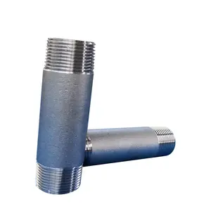 manufacturer 304 316 stainless steel pipe nipple 1/8" barrel nipple BSP NPT DIN thread pipe nipple
