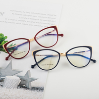 MS WR87019 Gafas de Metal para Mujer con Diseño Versátil de Ojo de Gato, Montura Óptica Anti-Luz Azul con Logotipo Personalizado