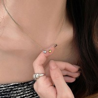 Collar de Acero Inoxidable de 18 Pulgadas Sin Plomo, Chapado en Oro de 18K PVD, Cadena Ultrafina Cómoda con Colgante de Corazón Pequeño