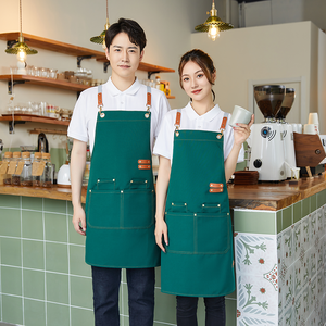 Thương mại lớp Polyester Tạp dề tùy chỉnh in logo không thấm nước Overalls cho trà sữa cà phê cửa hàng cho bồi Bàn nhân viên nhà hàng - Product Image 2