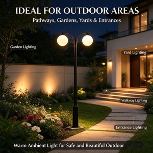 Lampe de cour extérieure européenne IP65 étanche en métal, lampadaire en fonte, éclairage paysager, éclairage routier, éclairage communautaire, lampe LED - Product Image 4