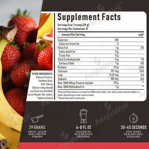 Aeglewell OEM Proteine del Siero di Latte per lo Sviluppo Muscolare BCAA Pre-Allenamento Tutto-in-Uno Gusto Vaniglia Polvere Proteica per Aumento Massa - Product Image 2