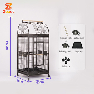 Cage à oiseaux <span class=keywords><strong>en</strong></span> acier inoxydable robuste avec accessoires, grande cage à <span class=keywords><strong>canaris</strong></span> d'extérieur, <span class=keywords><strong>volière</strong></span> portable, grandes cages à oiseaux à vendre - Product Image 3