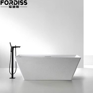 Bañera de esquina de piedra artificial para adultos, rectángulo de pie independiente, nuevos procesos de Material, bañera de remojo, <span class=keywords><strong>SPA</strong></span> interior <span class=keywords><strong>blanco</strong></span> - Product Image 1