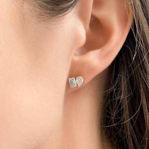 Pendientes de Diamantes Naturales de Corte Brillante, Plateados en Plata de Primera Calidad, Elegantes, Certificados por IGI, Joyería para Boda y Compromiso - Product Image 2