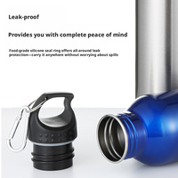 Bouteille d'eau sport isotherme en acier inoxydable 304, grande capacité, gourde de voyage portable pour la randonnée, le camping et les activités de plein air