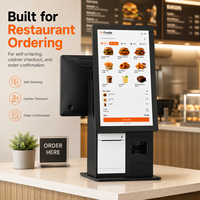 Terminal de point de vente à double écran avec écran principal portrait de 15,6 pouces et écran client paysage pour la confirmation des commandes dans les restaurants