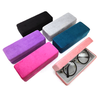 Étuis à lunettes avec logo personnalisé, sacs pliants en velours en métal pour lunettes optiques, étui pour lunettes de soleil