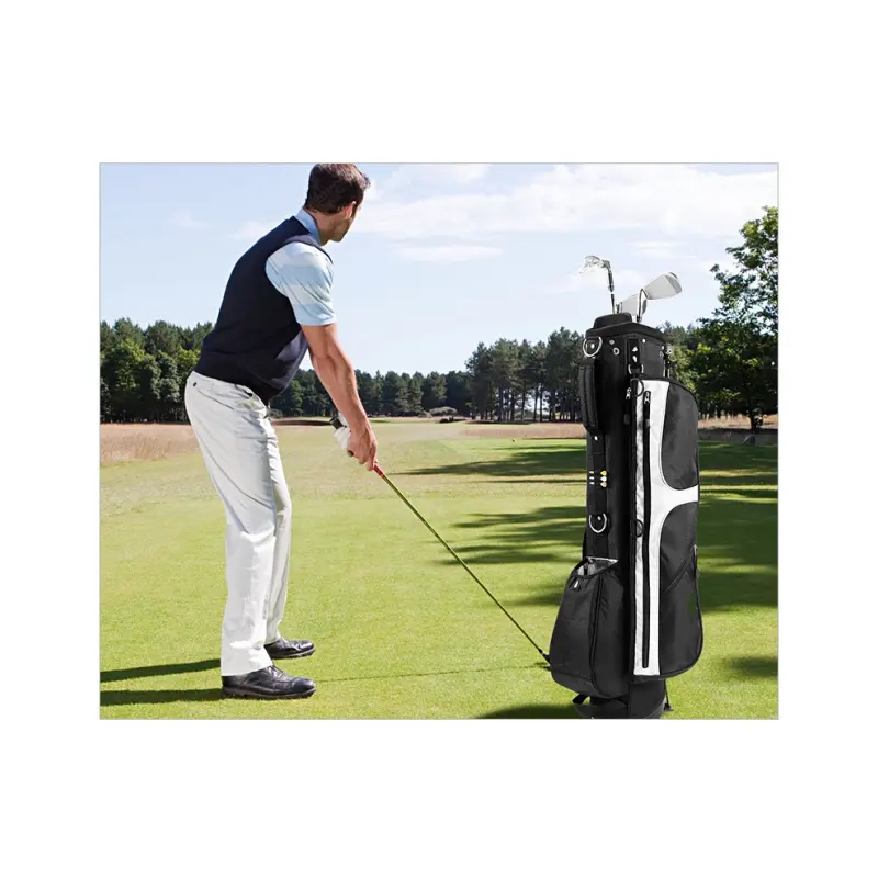 男性用カスタムロゴ軽量ホワイト防水ゴルフスタンドバッグカスタマイズ可能な男性用ゴルフキャリーバッグ